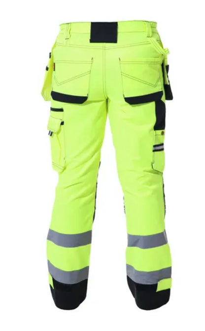 Two-Piece Construction Suit – Jacket & Trousers with Yellow Reflective Details and Custom Logo Option