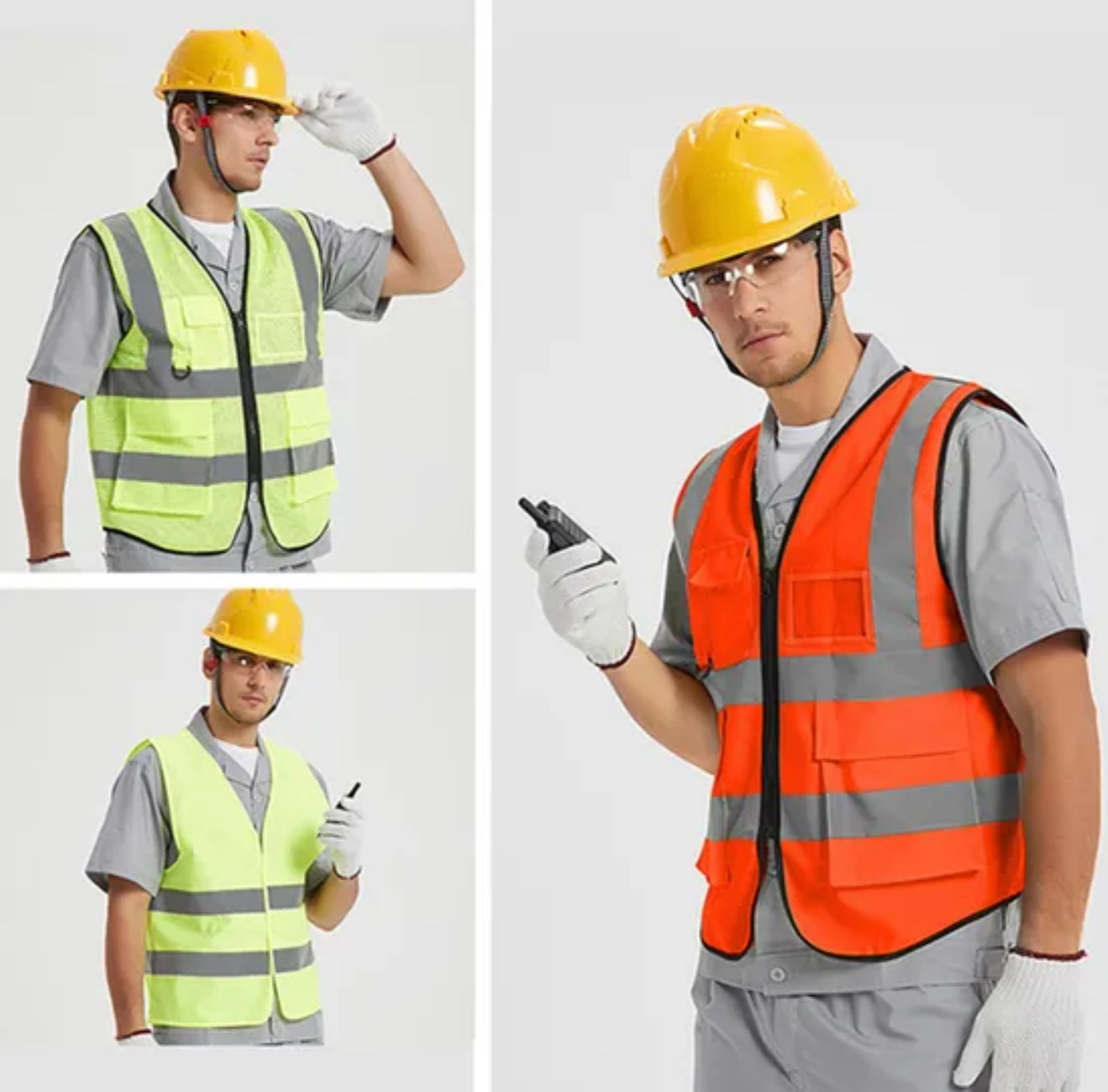 High-Visibility Construction Reflective Vest with Custom Logo Option